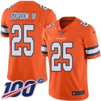 Nike Denver Broncos #25 Melvin Gordon III Orange Men's Stitched NFL Limited Rush 100th Season Jersey