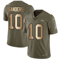 Nike Denver Broncos #10 Emmanuel Sanders Olive/Gold Men's Stitched NFL Limited 2017 Salute To Service Jersey