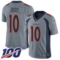 Nike Denver Broncos #10 Jerry Jeudy Gray Men's Stitched NFL Limited Inverted Legend 100th Season Jersey
