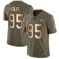 Nike Denver Broncos #95 Derek Wolfe Olive/Gold Men's Stitched NFL Limited 2017 Salute To Service Jersey