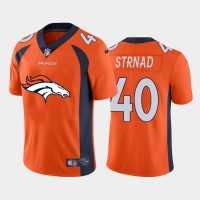 Denver Denver Broncos #40 Justin Strnad Orange Men's Nike Big Team Logo Vapor Limited NFL Jersey