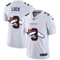 Denver Denver Broncos #3 Drew Lock White Men's Nike Team Logo Dual Overlap Limited NFL Jersey