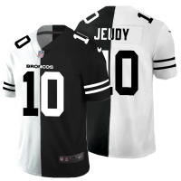 Denver Denver Broncos #10 Jerry Jeudy Men's Black V White Peace Split Nike Vapor Untouchable Limited NFL Jersey