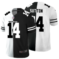Denver Denver Broncos #14 Courtland Sutton Men's Black V White Peace Split Nike Vapor Untouchable Limited NFL Jersey