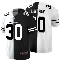 Denver Denver Broncos #30 Phillip Lindsay Men's Black V White Peace Split Nike Vapor Untouchable Limited NFL Jersey