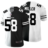 Denver Denver Broncos #58 Von Miller Men's Black V White Peace Split Nike Vapor Untouchable Limited NFL Jersey