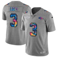 Denver Denver Broncos #3 Drew Lock Men's Nike Multi-Color 2020 NFL Crucial Catch NFL Jersey Greyheather