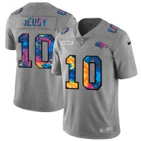 Denver Denver Broncos #10 Jerry Jeudy Men's Nike Multi-Color 2020 NFL Crucial Catch NFL Jersey Greyheather