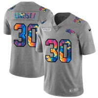 Denver Denver Broncos #30 Phillip Lindsay Men's Nike Multi-Color 2020 NFL Crucial Catch NFL Jersey Greyheather