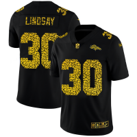Denver Denver Broncos #30 Phillip Lindsay Men's Nike Leopard Print Fashion Vapor Limited NFL Jersey Black