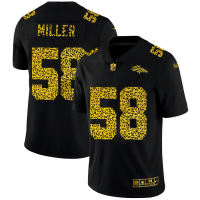 Denver Denver Broncos #58 Von Miller Men's Nike Leopard Print Fashion Vapor Limited NFL Jersey Black