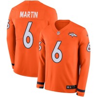 Nike Denver Broncos #6 Sam Martin Orange Team Color Men's Stitched NFL Limited Therma Long Sleeve Jersey