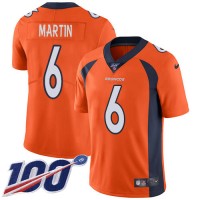 Nike Denver Broncos #6 Sam Martin Orange Team Color Men's Stitched NFL 100th Season Vapor Untouchable Limited Jersey