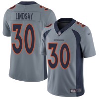 Nike Denver Broncos #30 Phillip Lindsay Gray Men's Stitched NFL Limited Inverted Legend Jersey