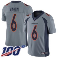 Nike Denver Broncos #6 Sam Martin Gray Men's Stitched NFL Limited Inverted Legend 100th Season Jersey