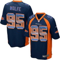 Nike Denver Broncos #95 Derek Wolfe Navy Blue Alternate Men's Stitched NFL Limited Strobe Jersey