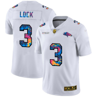 Denver Denver Broncos #3 Drew Lock Men's White Nike Multi-Color 2020 NFL Crucial Catch Limited NFL Jersey