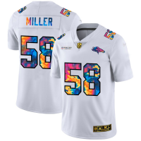 Denver Denver Broncos #58 Von Miller Men's White Nike Multi-Color 2020 NFL Crucial Catch Limited NFL Jersey