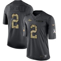 Nike Denver Broncos #2 Patrick Surtain II Black Men's Stitched NFL Limited 2016 Salute to Service Jersey