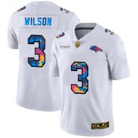 Denver Denver Broncos #3 Russell Wilson Men's White Nike Multi-Color 2020 NFL Crucial Catch Limited NFL Jersey