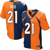 Nike Denver Broncos #21 Aqib Talib Orange/Navy Blue Men's Stitched NFL Elite Split Jersey