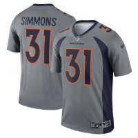 Denver Denver Broncos #31 Justin Simmons Nike Men's Gray Inverted Legend Jersey