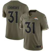 Denver Denver Broncos #31 Justin Simmons Nike Men's 2022 Salute To Service Limited Jersey - Olive