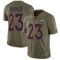 Nike Denver Broncos #23 Devontae Booker Olive Men's Stitched NFL Limited 2017 Salute to Service Jersey