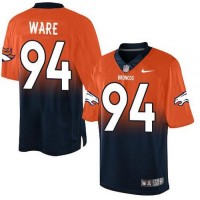 Nike Denver Broncos #94 DeMarcus Ware Orange/Navy Blue Men's Stitched NFL Elite Fadeaway Fashion Jersey
