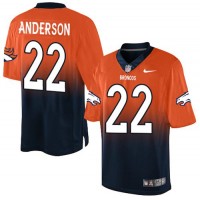 Nike Denver Broncos #22 C.J. Anderson Orange/Navy Blue Men's Stitched NFL Elite Fadeaway Fashion Jersey
