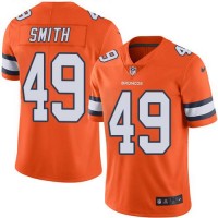 Nike Denver Broncos #49 Dennis Smith Orange Men's Stitched NFL Limited Rush Jersey