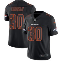 Nike Denver Broncos #30 Phillip Lindsay Black Men's Stitched NFL Limited Rush Impact Jersey