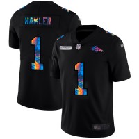 Denver Denver Broncos #1 KJ Hamler Men's Nike Multi-Color Black 2020 NFL Crucial Catch Vapor Untouchable Limited Jersey