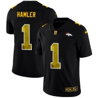 Denver Denver Broncos #1 KJ Hamler Men's Black Nike Golden Sequin Vapor Limited NFL Jersey