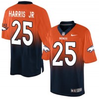 Nike Denver Broncos #25 Chris Harris Jr Orange/Navy Blue Men's Stitched NFL Elite Fadeaway Fashion Jersey