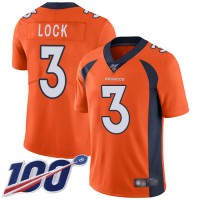 Nike Denver Broncos #3 Drew Lock Orange Team Color Men's Stitched NFL 100th Season Vapor Limited Jersey