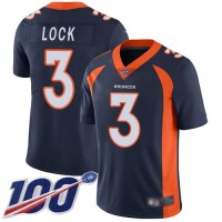 Nike Denver Broncos #3 Drew Lock Navy Blue Alternate Men's Stitched NFL 100th Season Vapor Limited Jersey