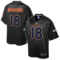 Nike Denver Broncos #18 Peyton Manning Black Men's NFL Pro Line Black Reverse Fashion Game Jersey