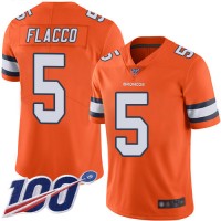 Nike Denver Broncos #5 Joe Flacco Orange Men's Stitched NFL Limited Rush 100th Season Jersey