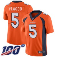 Nike Denver Broncos #5 Joe Flacco Orange Team Color Men's Stitched NFL 100th Season Vapor Limited Jersey