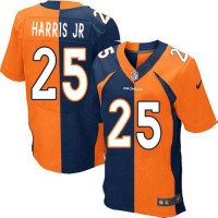Nike Denver Broncos #25 Chris Harris Jr Orange/Navy Blue Men's Stitched NFL Elite Split Jersey