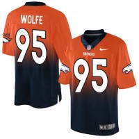Nike Denver Broncos #95 Derek Wolfe Orange/Navy Blue Men's Stitched NFL Elite Fadeaway Fashion Jersey