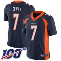 Nike Denver Broncos #7 John Elway Navy Blue Alternate Men's Stitched NFL 100th Season Vapor Limited Jersey
