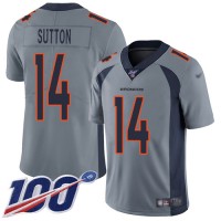 Nike Denver Broncos #14 Courtland Sutton Gray Men's Stitched NFL Limited Inverted Legend 100th Season Jersey