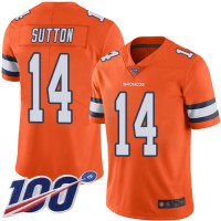 Nike Denver Broncos #14 Courtland Sutton Orange Men's Stitched NFL Limited Rush 100th Season Jersey