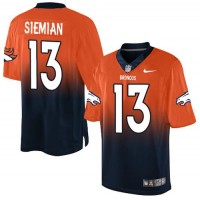 Nike Denver Broncos #13 Trevor Siemian Orange/Navy Blue Men's Stitched NFL Elite Fadeaway Fashion Jersey