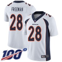 Nike Denver Broncos #28 Royce Freeman White Men's Stitched NFL 100th Season Vapor Limited Jersey