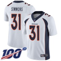 Nike Denver Broncos #31 Justin Simmons White Men's Stitched NFL 100th Season Vapor Limited Jersey