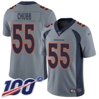 Nike Denver Broncos #55 Bradley Chubb Gray Men's Stitched NFL Limited Inverted Legend 100th Season Jersey