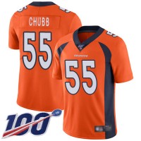 Nike Denver Broncos #55 Bradley Chubb Orange Men's Stitched NFL 100th Season Vapor Limited Jersey